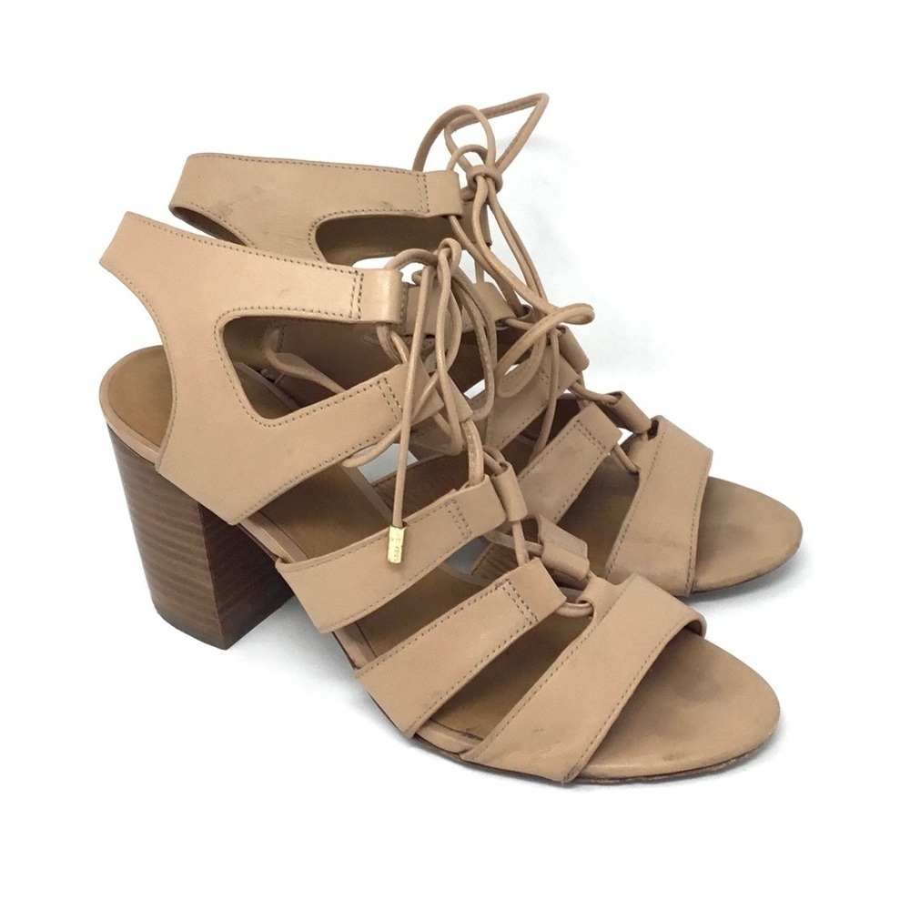 Coach Larissa Tan Leather Strappy Lace Sandals 6